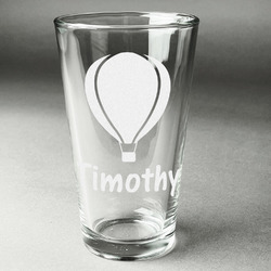 Watercolor Hot Air Balloons Pint Glass - Engraved (Single) (Personalized)