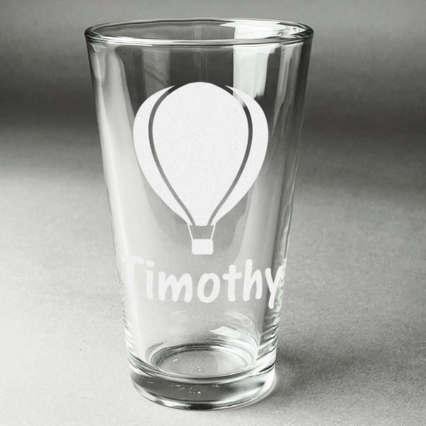Custom Watercolor Hot Air Balloons Pint Glass - Engraved (Single) (Personalized)