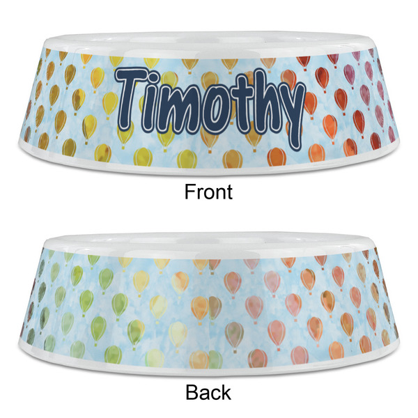 Watercolor Hot Air Balloons Plastic Pet Bowls - Large - APPROVAL