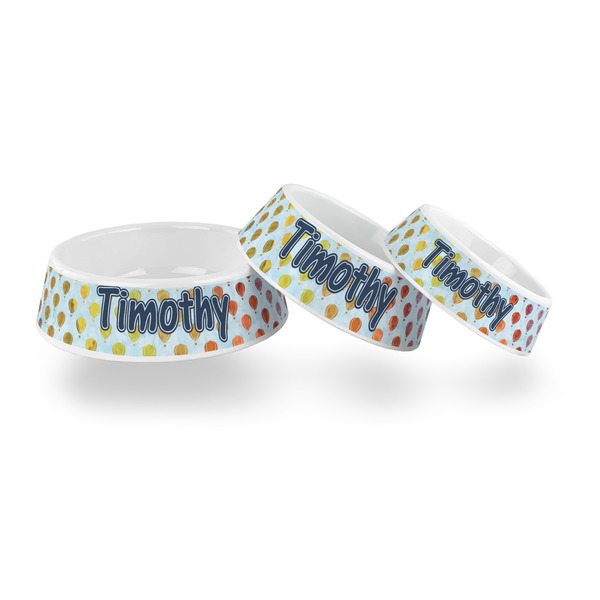 Watercolor Hot Air Balloons Plastic Pet Bowls - PARENT MAIN