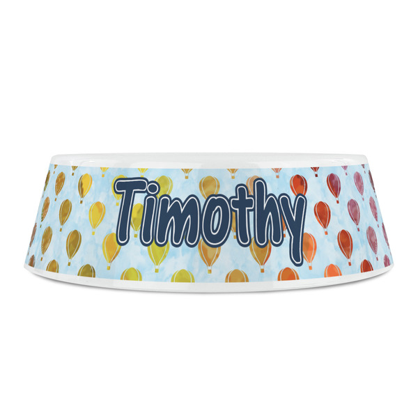 Watercolor Hot Air Balloons Plastic Pet Bowls - Small - FRONT