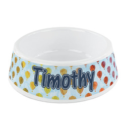 Watercolor Hot Air Balloons Plastic Dog Bowl - Small (Personalized)
