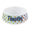 Watercolor Hot Air Balloons Plastic Dog Bowl - Small (Personalized)