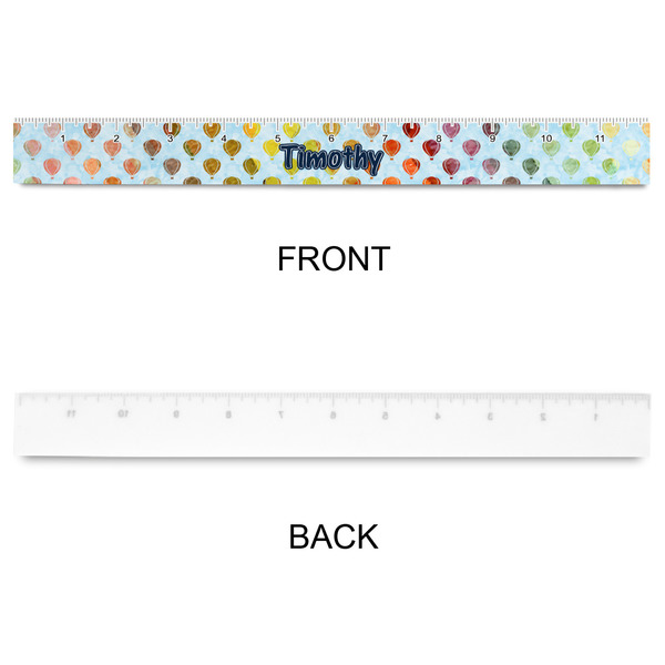 Watercolor Hot Air Balloons Plastic Ruler - 12" - APPROVAL