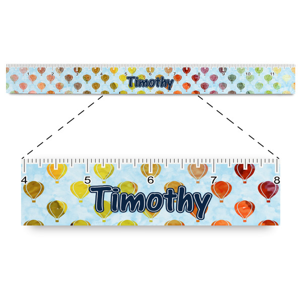 Custom Watercolor Hot Air Balloons Plastic Ruler - 12" (Personalized)