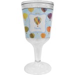 Watercolor Hot Air Balloons Wine Tumbler - 11 oz Plastic (Personalized)