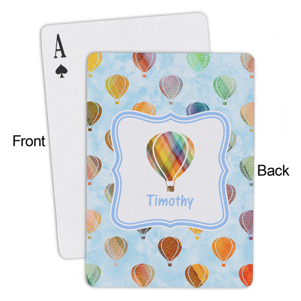 Watercolor Hot Air Balloons Playing Cards - Approval