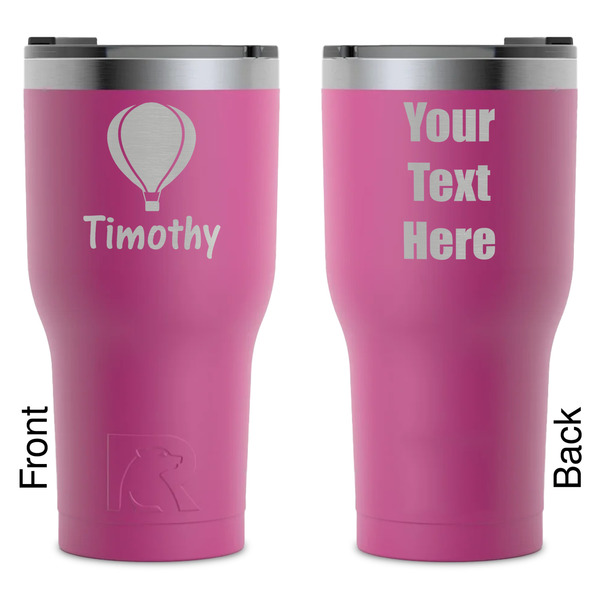 Custom Watercolor Hot Air Balloons RTIC Tumbler - Magenta - Laser Engraved - Double-Sided (Personalized)