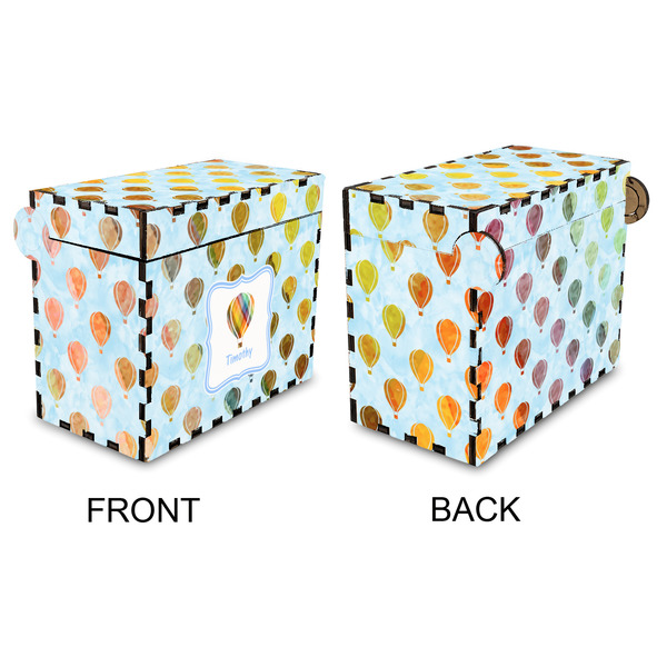 Watercolor Hot Air Balloons Recipe Box - Full Color - Approval