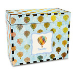 Watercolor Hot Air Balloons Wood Recipe Box - Full Color Print (Personalized)