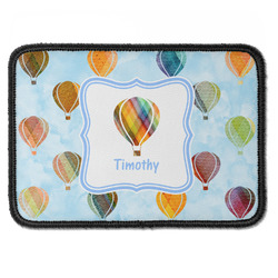 Watercolor Hot Air Balloons Iron On Rectangle Patch w/ Name or Text