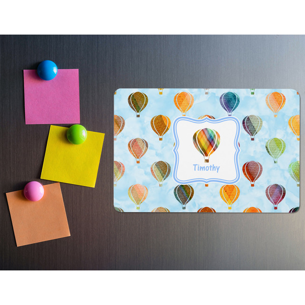 Watercolor Hot Air Balloons Rectangular Fridge Magnet - LIFESTYLE