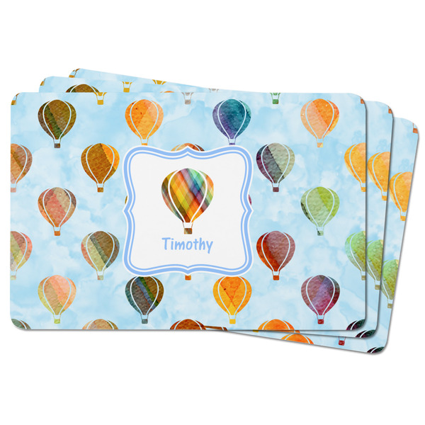 Watercolor Hot Air Balloons Rectangular Fridge Magnet - THREE