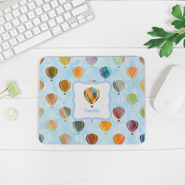 Watercolor Hot Air Balloons Rectangular Mouse Pad - LIFESTYLE 2