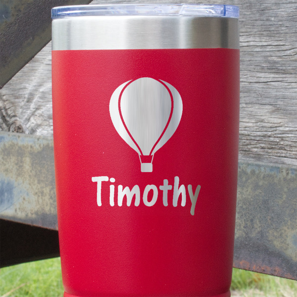 Watercolor Hot Air Balloons Red Polar Camel Tumbler - 20oz - Close Up