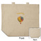 Watercolor Hot Air Balloons Reusable Cotton Grocery Bag - Front & Back View