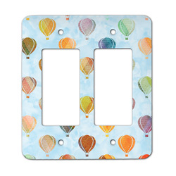 Watercolor Hot Air Balloons Rocker Style Light Switch Cover - Two Switch