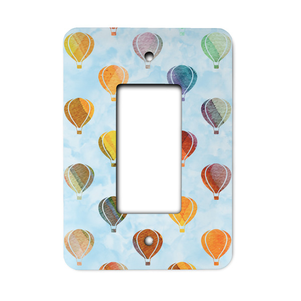 Custom Watercolor Hot Air Balloons Rocker Style Light Switch Cover - Single Switch
