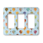 Watercolor Hot Air Balloons Rocker Style Light Switch Cover - Three Switch