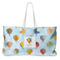 Watercolor Hot Air Balloons Large Rope Tote Bag - Front View