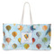 Watercolor Hot Air Balloons Large Tote Bag with Rope Handles (Personalized)