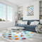 Watercolor Hot Air Balloons Round Area Rug - IN CONTEXT