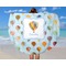 Watercolor Hot Air Balloons Round Beach Towel - In Use