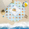Watercolor Hot Air Balloons Round Beach Towel Lifestyle