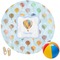 Watercolor Hot Air Balloons Round Beach Towel (Personalized)