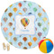 Watercolor Hot Air Balloons Round Beach Towel (Personalized)