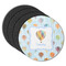 Watercolor Hot Air Balloons Round Rubber Backed Coasters - Set of 4 (Personalized)