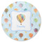 Watercolor Hot Air Balloons Round Coaster Rubber Back - Single