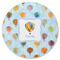 Watercolor Hot Air Balloons Round Rubber Backed Coaster (Personalized)
