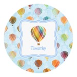 Watercolor Hot Air Balloons Round Decal (Personalized)