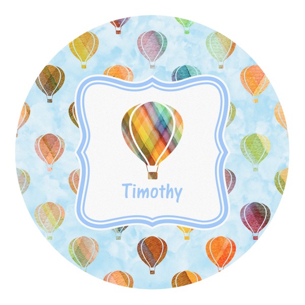 Custom Watercolor Hot Air Balloons Round Decal (Personalized)