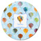 Watercolor Hot Air Balloons Round Fridge Magnet - FRONT