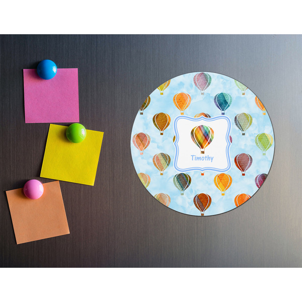Watercolor Hot Air Balloons Round Fridge Magnet - LIFESTYLE