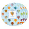 Watercolor Hot Air Balloons Round Fridge Magnet - THREE