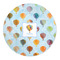 Watercolor Hot Air Balloons Round Indoor Rug - Front/Main