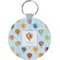 Watercolor Hot Air Balloons Round Plastic Keychain (Personalized)