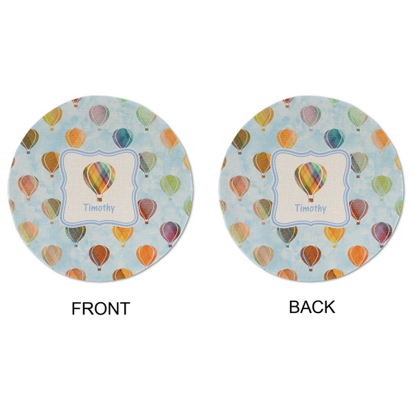 Watercolor Hot Air Balloons Round Linen Placemats - APPROVAL (double sided)