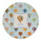 Watercolor Hot Air Balloons Round Linen Placemats - FRONT (Double Sided)