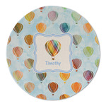 Watercolor Hot Air Balloons Round Linen Placemat (Personalized)