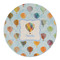 Watercolor Hot Air Balloons Round Linen Placemats - FRONT (Single Sided)