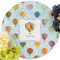 Watercolor Hot Air Balloons Round Linen Placemats - Front (w flowers)