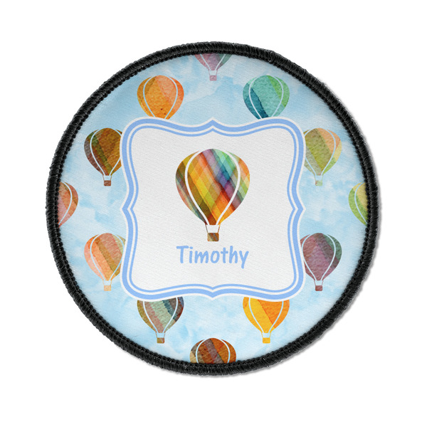 Custom Watercolor Hot Air Balloons Iron On Round Patch w/ Name or Text