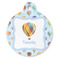 Watercolor Hot Air Balloons Round Pet ID Tag - Large - Front