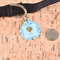 Watercolor Hot Air Balloons Round Pet ID Tag - Large - In Context