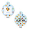 Watercolor Hot Air Balloons Round Pet Tag - Front & Back