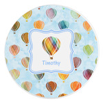 Watercolor Hot Air Balloons Round Stone Trivet (Personalized)